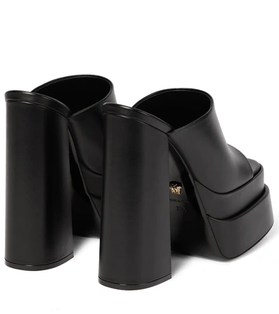 Versace Black Aevitas Platform Mules In Nero-oro