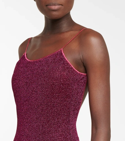 Shop Oseree Oséree Lumière Swimsuit In Dk Fuchsia