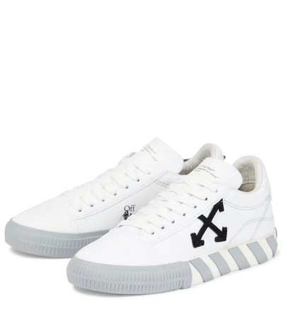 Shop Off-white Low Vulcanized Canvas Sneakers In White Black