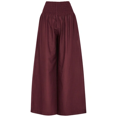 Shop Three Graces Barbara Burgundy Wide-leg Trousers In Dark Red