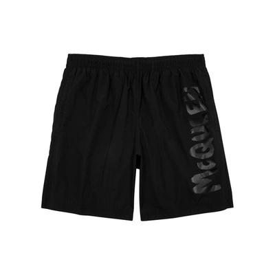 Shop Alexander Mcqueen Black Logo Shell Swim Shorts, Shorts, Graffiti