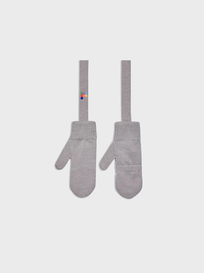 Shop Pangaia Archive Kids Merino Wool Gloves — Pale Grey Melange 9/10 Yr
