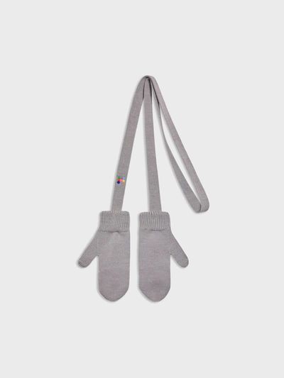 Shop Pangaia Archive Kids Merino Wool Gloves — Pale Grey Melange 9/10 Yr