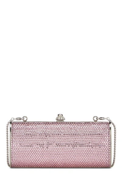 Pre-owned Judith Leiber Pink Crystal Minaudiere Small