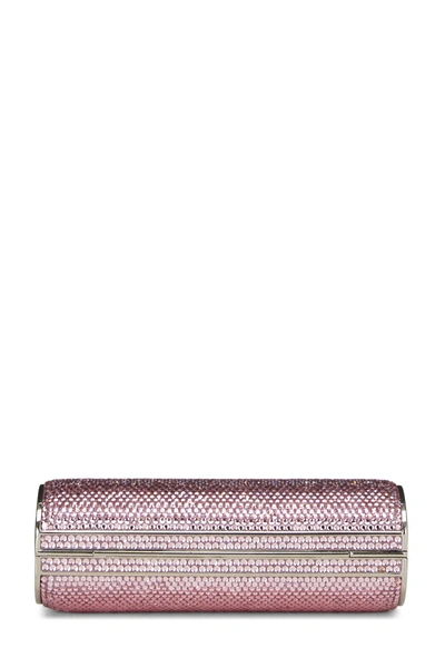 Pre-owned Judith Leiber Pink Crystal Minaudiere Small