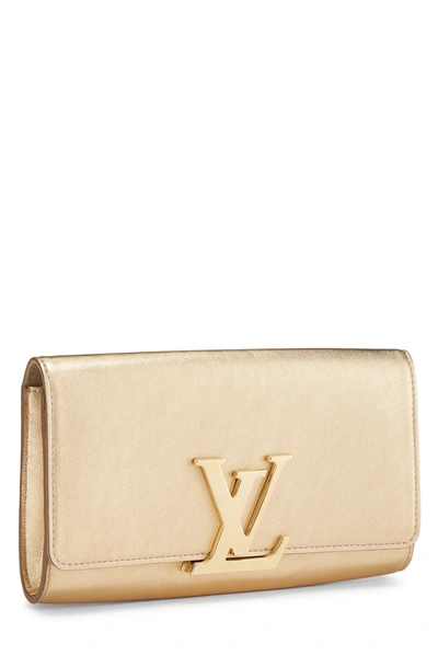Buy Pre-owned & Brand new Luxury Louis Vuitton Metallic Gold Calfskin  Louise Clutch Online