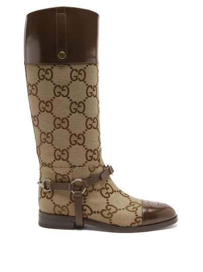 Gucci Brown Leather Suede Tall Knee Boots – AUMI 4