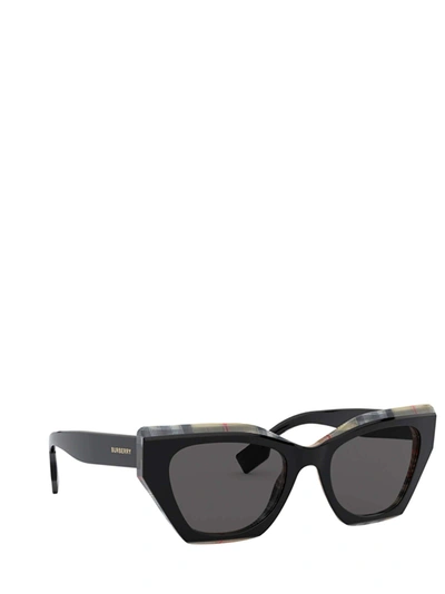 Shop Burberry Sunglasses In Top Black On Vintage Check