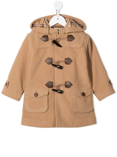 Shop Miki House Toggle-detail Duffle Coat In Brown