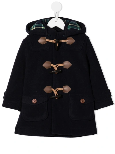 Shop Miki House Toggle-detail Duffle Coat In Blue