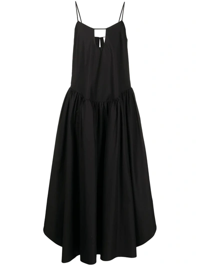Shop Khaite Norelle Cut-out Poplin Midi Dress In Black