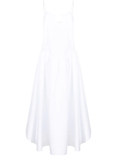Shop Khaite Norelle Cut-out Poplin Midi Dress In White