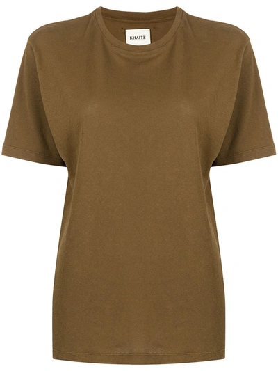 Shop Khaite Mae Cotton T-shirt In Brown