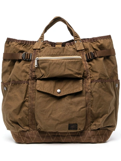 Shop Porter-yoshida & Co Tanker Backpack Tote Bag In Brown