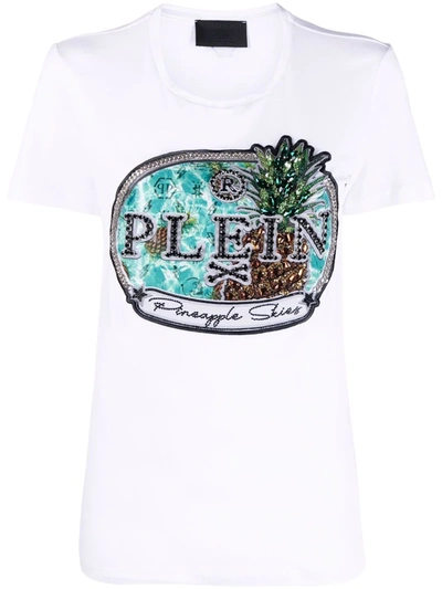 Shop Philipp Plein Logo-print Short-sleeve T-shirt In White