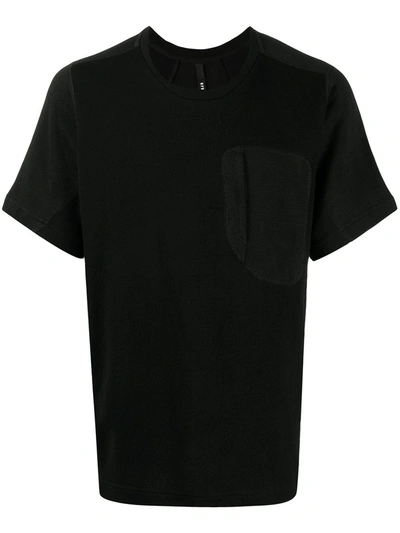 Shop Byborre Zip-pocket Cotton T-shirt In Black