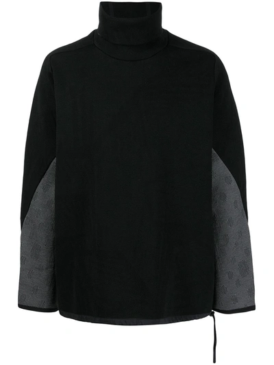 Shop Byborre Roll-neck Panelled Sweatshirt In Black