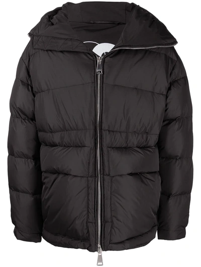 Shop Khrisjoy Hooded Zip-up Padded Coat In Black