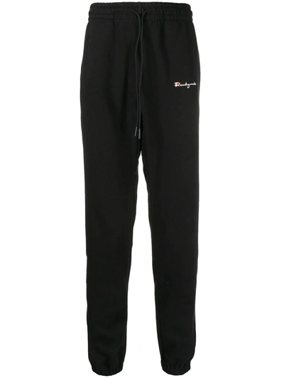 Shop Readymade Embroidered Logo Track Pants In Black