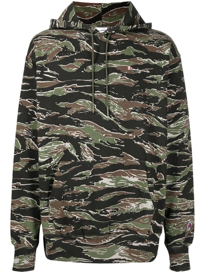 Shop Readymade Camouflage-print Long-sleeve Hoodie In Green