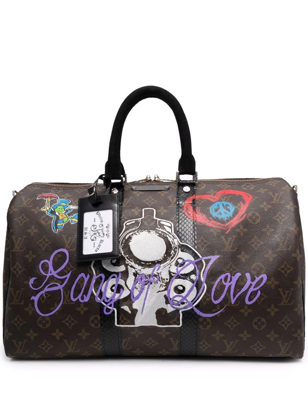 Philip Karto hand painted toile monogram - Brown