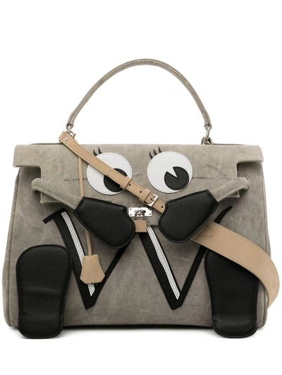 Shop Readymade Eye Patch Foldover Holdall In Grey