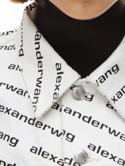 Shop Alexander Wang Logo Jacket In White Denim