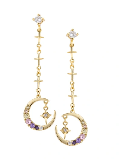 Shop Eye Candy La Women's Luxe Crystal Drop Earrings In Yellow