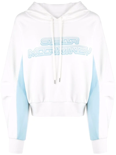 Shop Stella Mccartney Logo-print Cotton-jersey Hoodie In Weiss