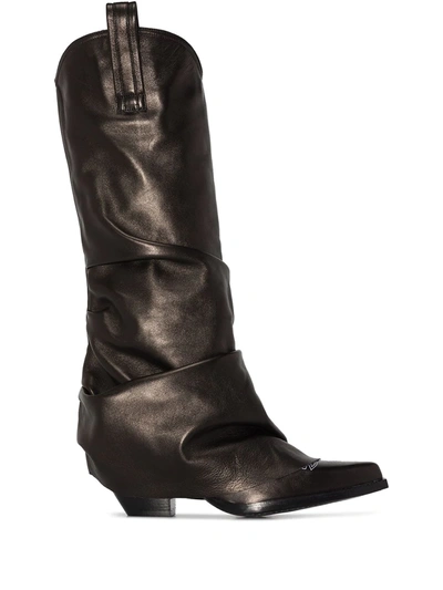 Shop R13 55mm Knee-high Leather Boots In Schwarz