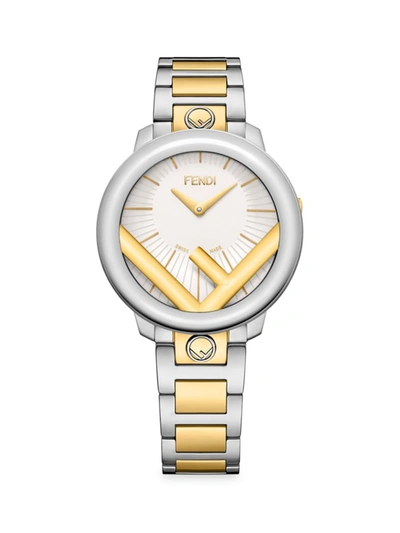 Shop Fendi Women's Run Away Silver & Yellow Gold Bracelet Watch