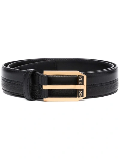 Philipp Plein Buckled Leather Belt In Schwarz