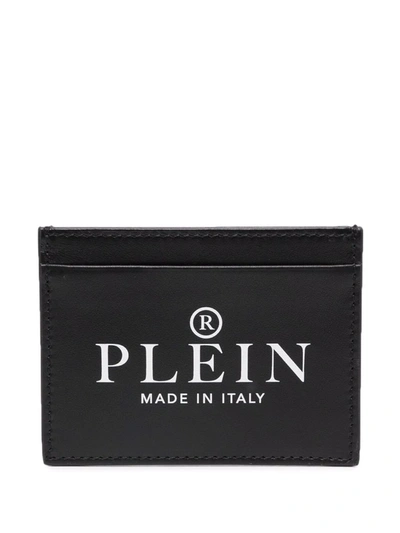 Shop Philipp Plein Logo-print Leather Cardholder In Schwarz