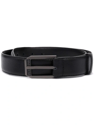 Shop Philipp Plein Saffiano Leather Buckled Belt In Schwarz