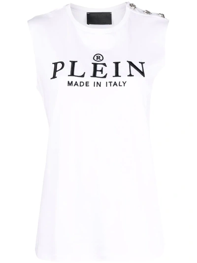 Philipp Plein Iconic Plein Vest Top In Weiss