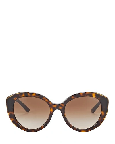 Shop Prada Rounded Cat Eye Sunglasses In Brown