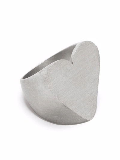 Shop Zadig & Voltaire Idol Heart-motif Ring In Grau