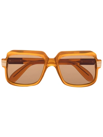 Shop Cazal Rectangular-frame Sunglasses In Orange