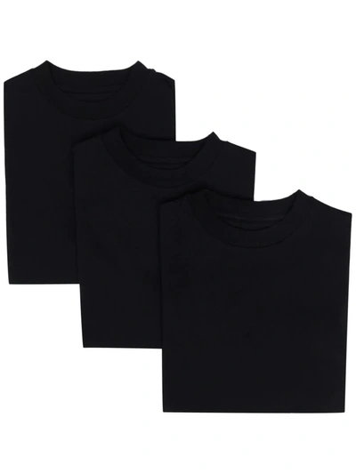 Jil Sander Confezione Da 3 T-shirt In Cotone Con Etichetta Logo In Schwarz