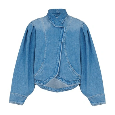 Shop Isabel Marant Pauline Long Sleeve Jacket In Blue