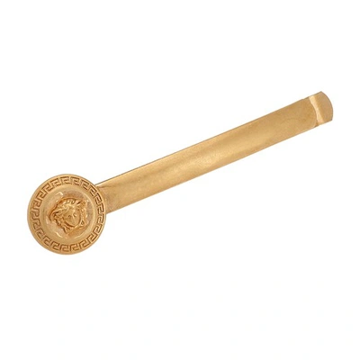 Shop Versace Left Medusa Tribute Hair Pin In Tribute Gold