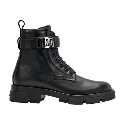 Shop Givenchy Terra Boots With 4g Buckle In Noir