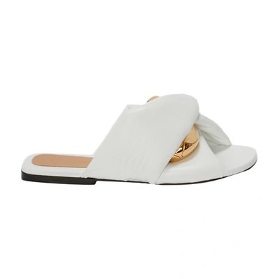 Shop Jw Anderson Chain Twist Flat Sandals In White