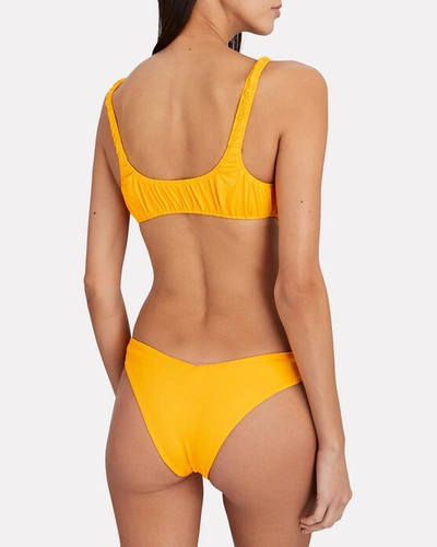 Shop Weworewhat Scrunchie Bikini Top In Orange