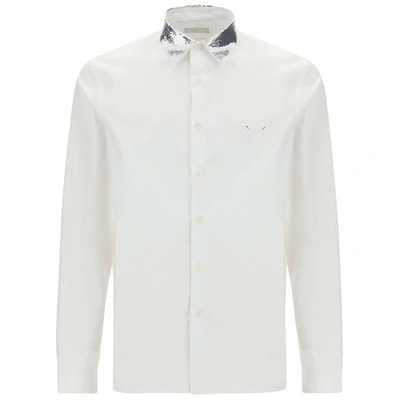 Shop Prada Men's Long Sleeve Shirt Dress Shirt In White