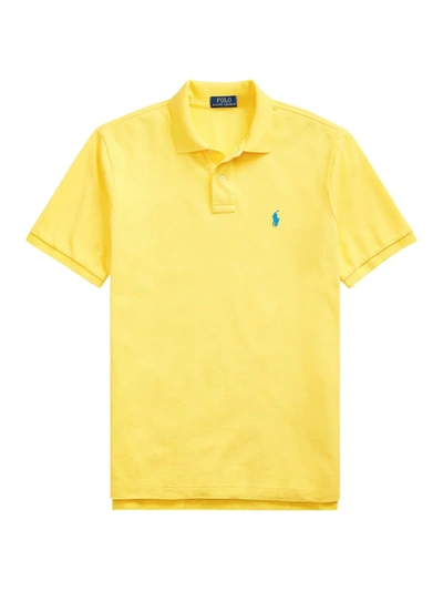 Shop Polo Ralph Lauren Men's The Iconic Mesh Polo Shirt In Yellow
