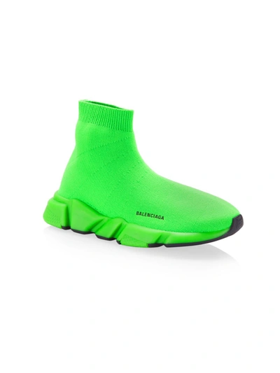 Shop Balenciaga Little Kid's & Kid's Neon Speed Lt Sock Sneakers In Neon Green