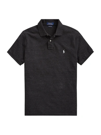 Shop Polo Ralph Lauren Men's The Iconic Mesh Polo Shirt In Black Marble