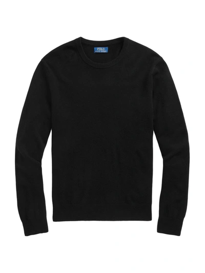 Shop Polo Ralph Lauren Men's Cashmere Crewneck Sweater In Polo Black