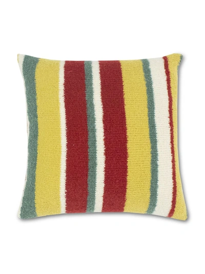 Shop The Elder Statesman Teddy Stripe Cashmere Pillow Multicolor